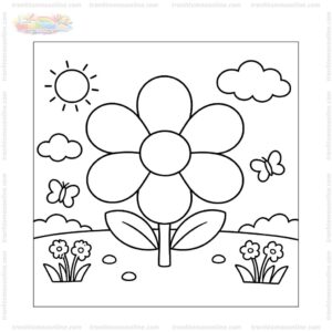 Tranh tô màu hoa 6 cánh đơn giản