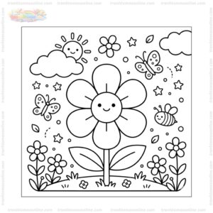 Tranh tô màu hoa 6 cánh lớn