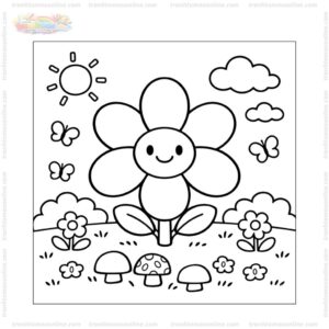 Tranh tô màu hoa 6 cánh rực rỡ