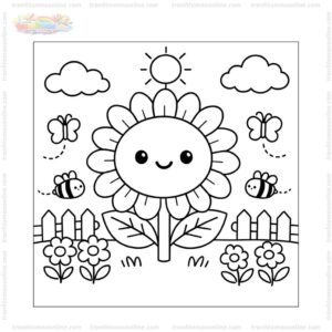 Tranh tô màu hoa hướng dương đơn giản