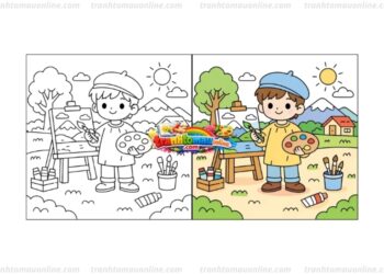 tranh tô màu họa sĩ