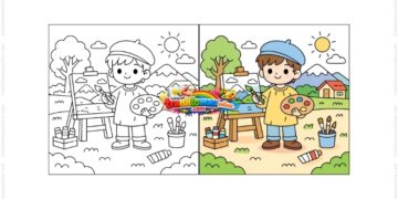 tranh tô màu họa sĩ