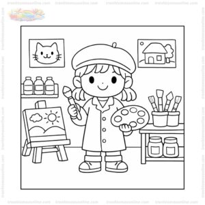 Tranh tô màu họa sĩ trong lớp học Tranh tô màu họa sĩ trong lớp học