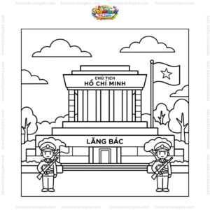 Tranh tô màu lăng Bác đơn giản