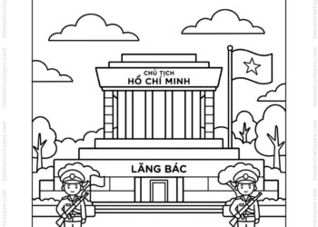 Tranh tô màu lăng Bác đơn giản