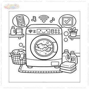 Tranh tô màu máy giặt thông minh