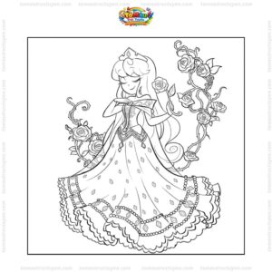 Tranh tô màu người đẹp ngủ trong rừng