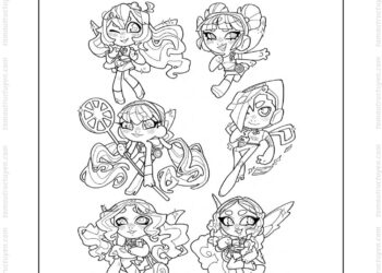 Tranh tô màu nhóm Winx cute