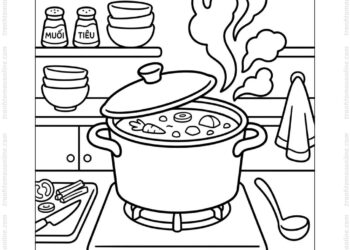 Tranh tô màu nồi canh