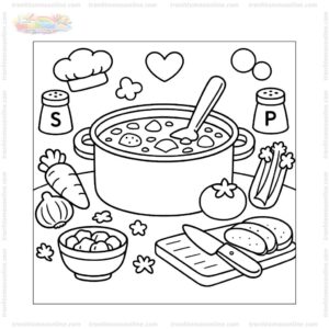 Tranh tô màu nồi súp