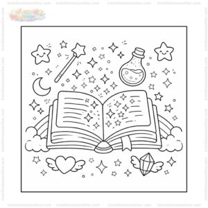 Tranh tô màu quyển sách phép thuật Tranh tô màu quyển sách phép thuật