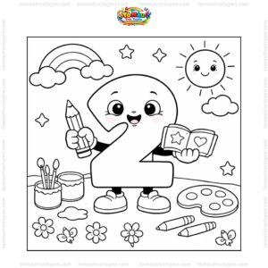 Tranh tô màu số 2 hoạt hình