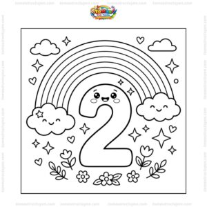 Tranh tô màu số 2 và cầu vồng