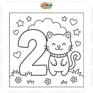 Tranh tô màu số 2 và chú mèo