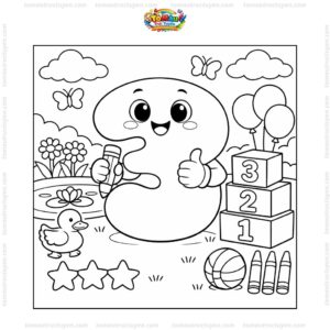 Tranh tô màu số 3 hoạt hình