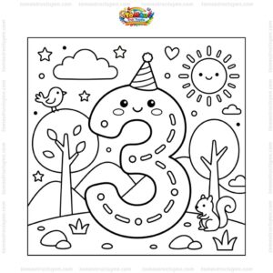 Tranh tô màu số 3 dễ thương