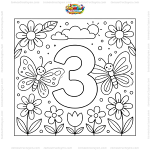 Tranh tô màu số 3 và bướm