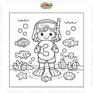 Tranh tô màu số 3 và cá