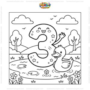 Tranh tô màu số 3 và vịt