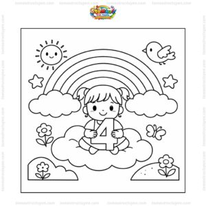 Tranh tô màu số 4 cầu vồng