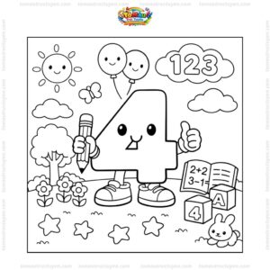 Tranh tô màu số 4 hoạt hình