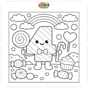 Tranh tô màu số 4 kẹo ngọt