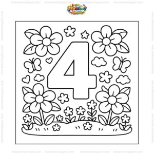 Tranh tô màu số 4 và hoa