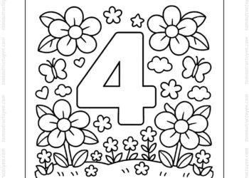 Tranh tô màu số 4 và hoa