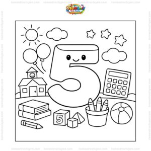 Tranh tô màu số 5 đơn giản