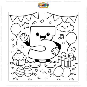 Tranh tô màu số 5 rỗng vui vẻ