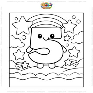 Tranh tô màu số 5 và ngôi sao