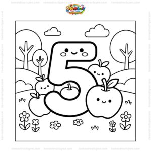Tranh tô màu số 5 và quả táo