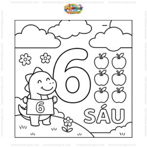 Tranh tô màu số 6 học đếm
