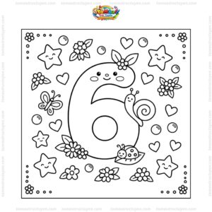 Tranh tô màu số 6 rỗng cute