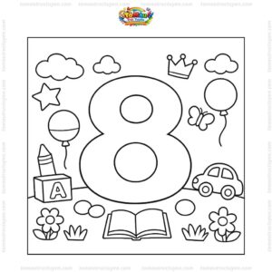 Tranh tô màu số 8 đơn giản