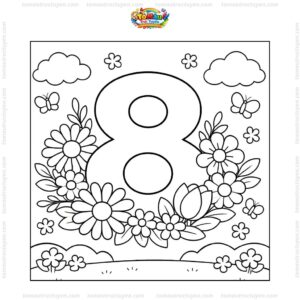 Tranh tô màu số 8 và hoa