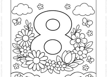 Tranh tô màu số 8 và hoa