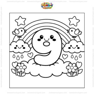 Tranh tô màu số 9 cầu vồng