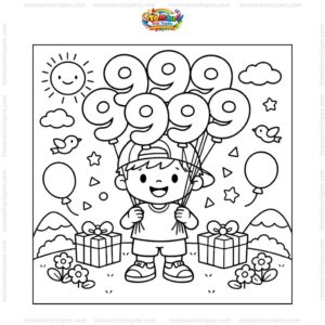 Tranh tô màu số 9 hình bóng bay