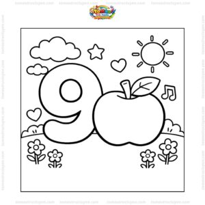 Tranh tô màu số 9 và quả táo