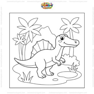 Tranh tô màu spinosaurus cho bé