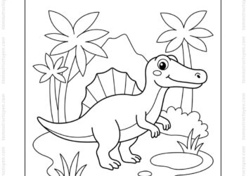 Tranh tô màu spinosaurus cho bé