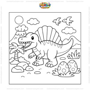 Tranh tô màu spinosaurus đẹp