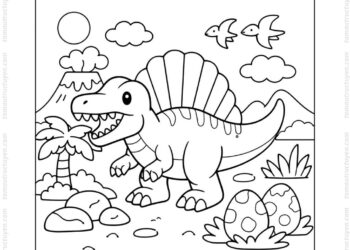 Tranh tô màu spinosaurus đẹp