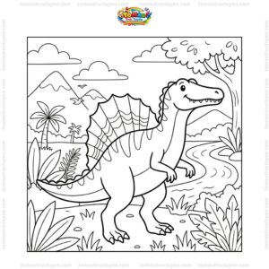 Tranh tô màu spinosaurus siêu ngầu