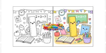 tranh tô màu thước kẻ