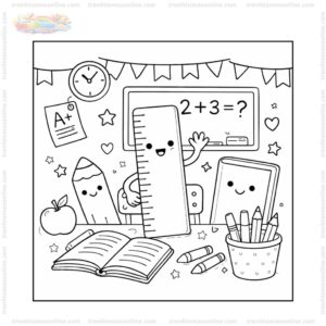 Tranh tô màu thước kẻ trong lớp học Tranh tô màu thước kẻ trong lớp học
