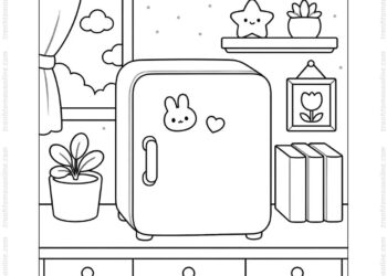 Tranh tô màu tủ lạnh mini
