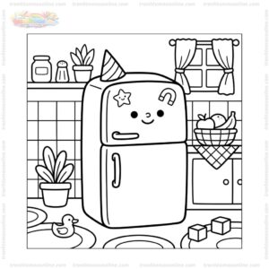 Tranh tô màu tủ lạnh ngộ nghĩnh