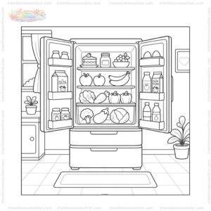 Tranh tô màu tủ lạnh nhiều ngăn
